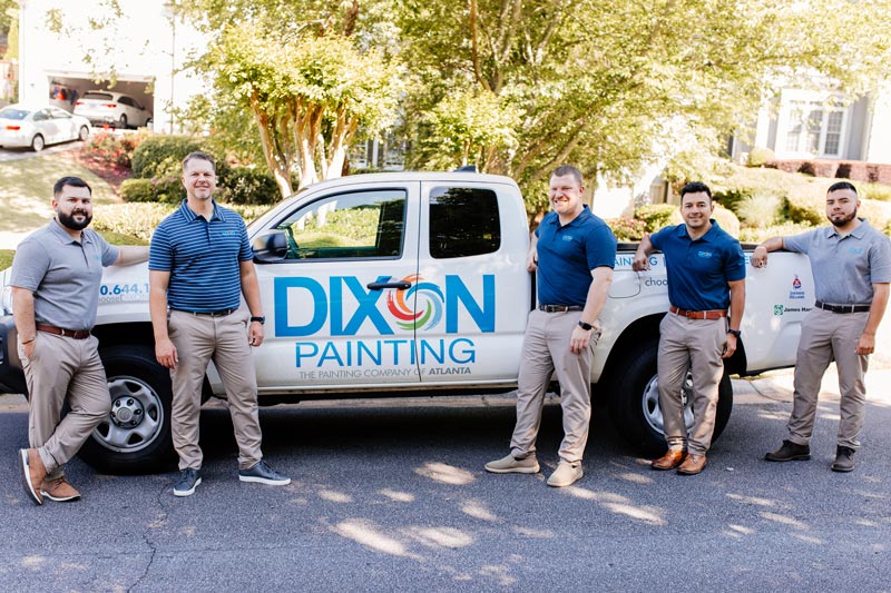 Dixon Painting Team standing in front of truck in Marietta, GA